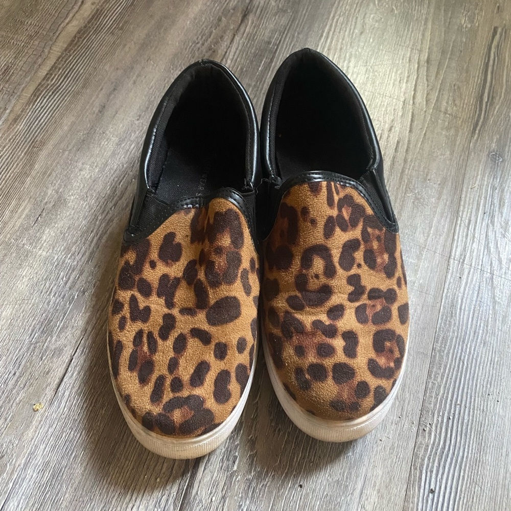 cheetah leopard animal print slip on sneaker shoe